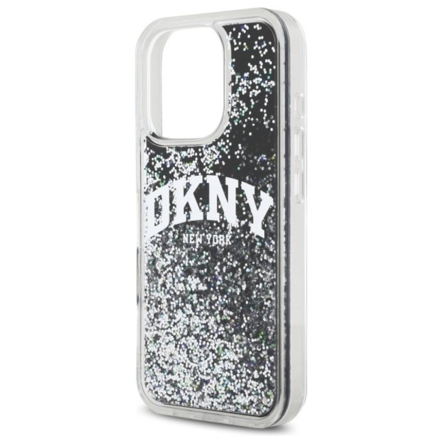 DKNY DKHCP16LLBNAEK iPhone 16 Pro 6.3&quot  black/black hardcase Liquid Glitter Arch Logo 5