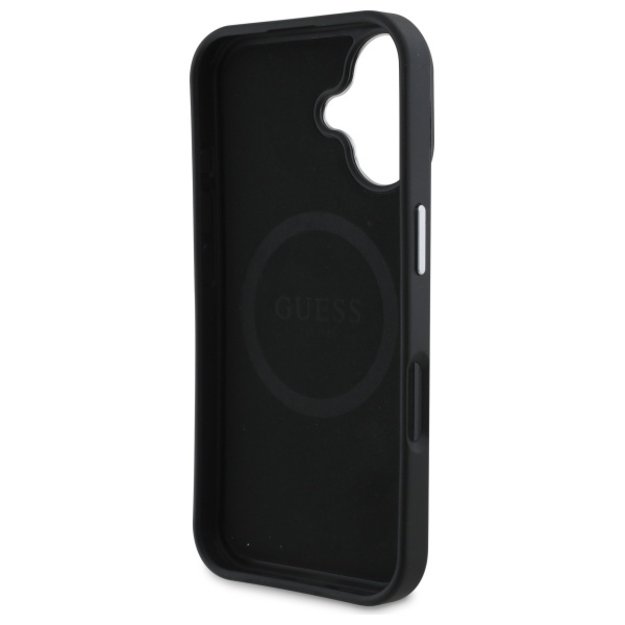 Guess GUHMP16MPGTSPSK iPhone 16 Plus 6.7&quot  black/black hardcase Grained Triangle MagSafe 3