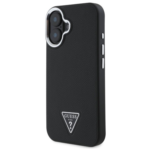 Guess GUHMP16MPGTSPSK iPhone 16 Plus 6.7&quot  black/black hardcase Grained Triangle MagSafe 5