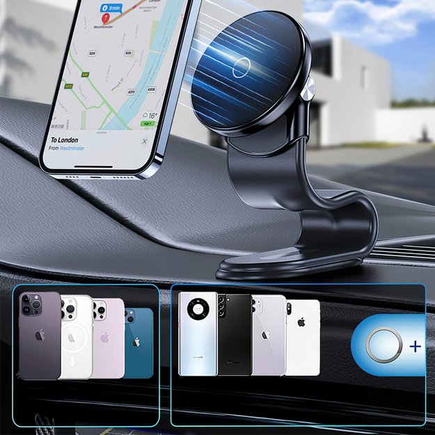 Wozinsky WCZ2Y2S Magnetic Car Holder with 15W MagSafe Inductive Charger for Car Cockpit - Black 6