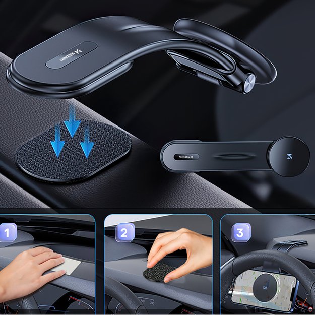 Wozinsky WCZ2Y2S Magnetic Car Holder with 15W MagSafe Inductive Charger for Car Cockpit - Black 8