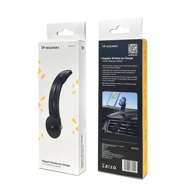 Wozinsky WCZ2Y2S Magnetic Car Holder with 15W MagSafe Inductive Charger for Car Cockpit - Black 5