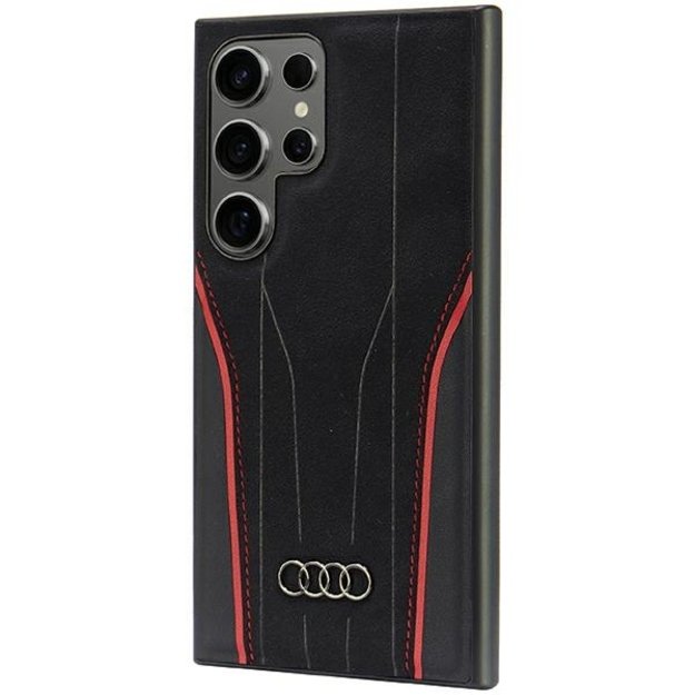 Audi Genuine Leather MagSafe S24 Ultra S928 black-red hardcase AU-TPUPCS24U-R8/D3-RD 1