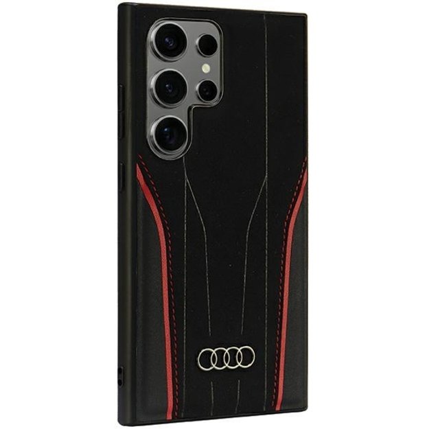 Audi Genuine Leather MagSafe S24 Ultra S928 black-red hardcase AU-TPUPCS24U-R8/D3-RD 2