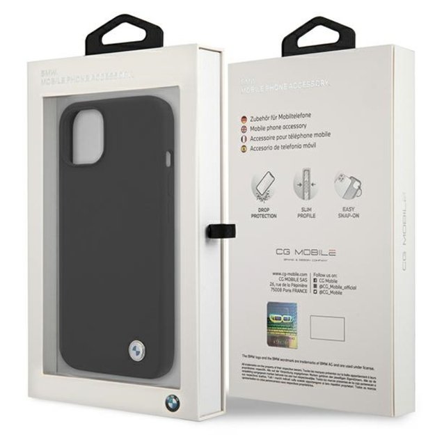 Etui BMW BMHCP13MSILBK iPhone 13 6,1  czarny/black hardcase Silicone Signature 7