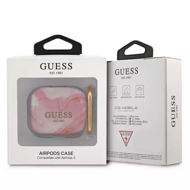 Guess GUA3UNMP AirPods 3 cover pink/pink Marble Collection 4