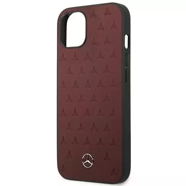 Mercedes MEHCP13SPSQRE iPhone 13 mini 5,4  czerwony/red hardcase Leather Stars Pattern 3