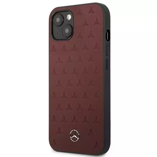Mercedes MEHCP13SPSQRE iPhone 13 mini 5,4  czerwony/red hardcase Leather Stars Pattern 13