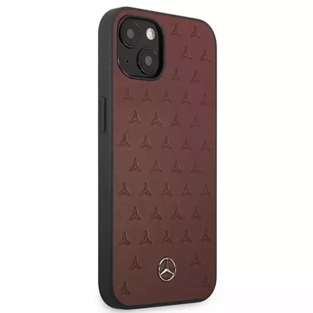 Mercedes MEHCP13SPSQRE iPhone 13 mini 5,4  czerwony/red hardcase Leather Stars Pattern 1