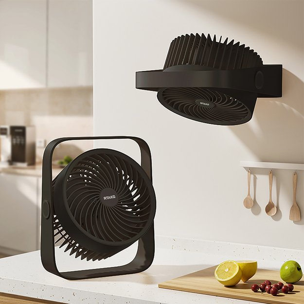 Rtako WD0Y6S Dual Impeller Mini Fan 3600mAh - Black 5