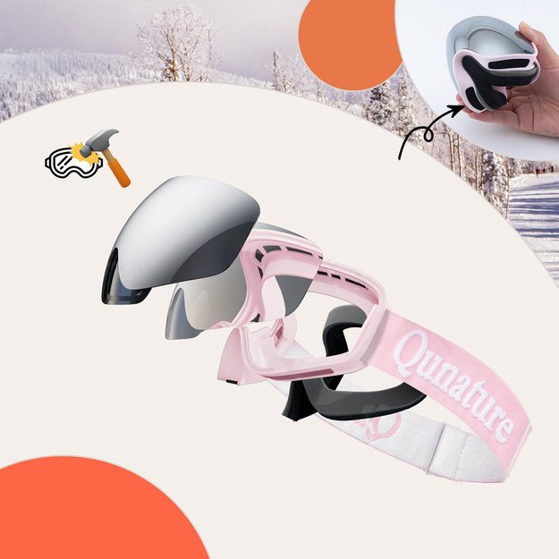 Qunature Pink Children s skiing goggles (medium/large children s version) 5