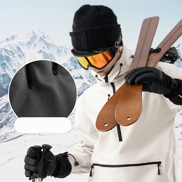 Qunature Ski Gloves - Finger Style Black M 2