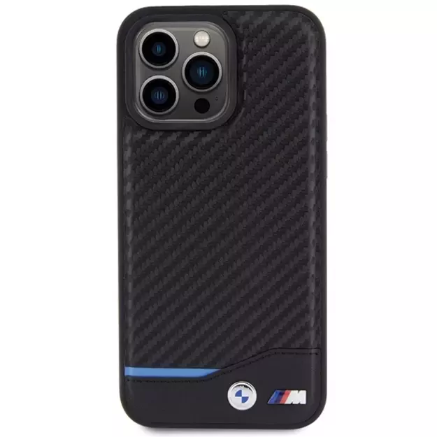 BMW Leather Carbon case for iPhone 15 Pro Max - black 2