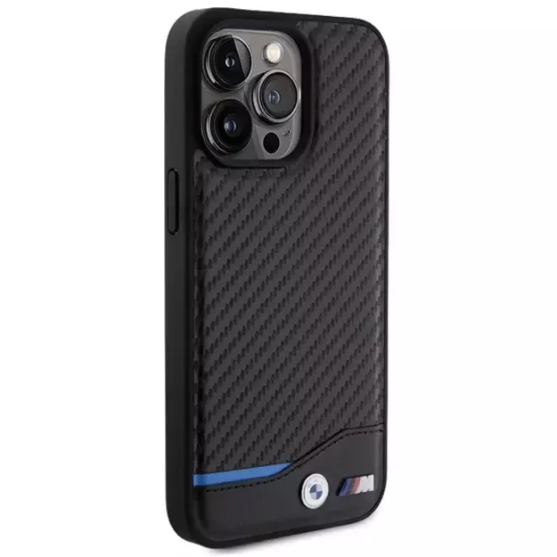 BMW Leather Carbon case for iPhone 15 Pro Max - black 3