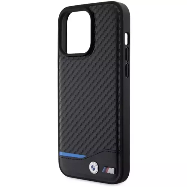 BMW Leather Carbon case for iPhone 15 Pro Max - black 5