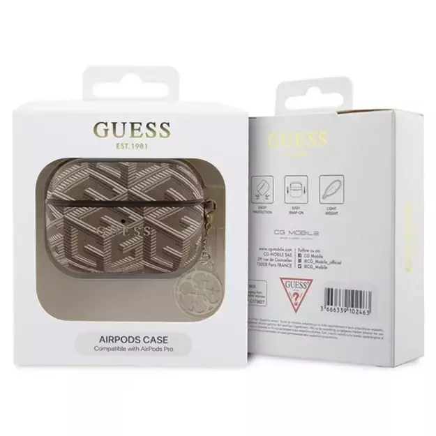 Guess GUAPPGCE4CW case for AirPods Pro - brown GCube Charm 4