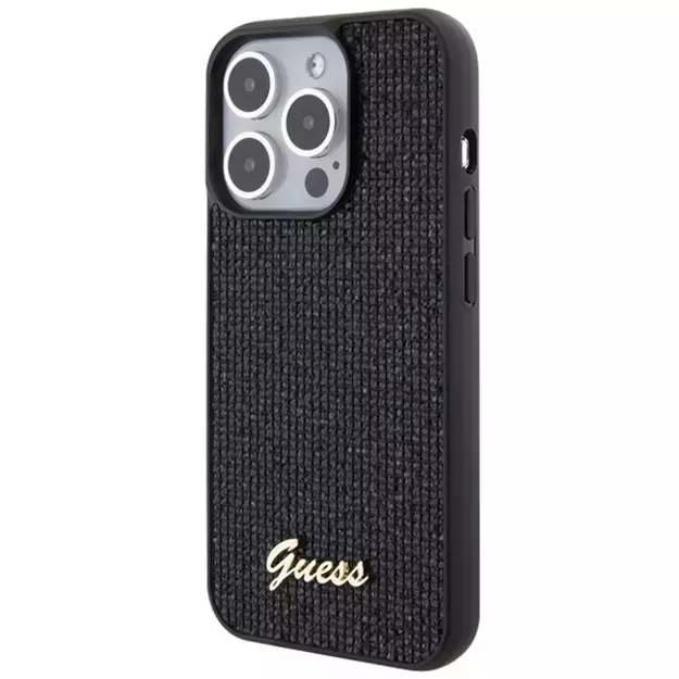 Guess Disco Metal Script case for iPhone 15 Pro - black 1