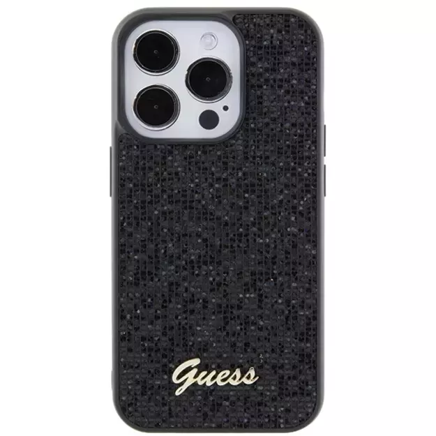 Guess Disco Metal Script case for iPhone 15 Pro - black 2
