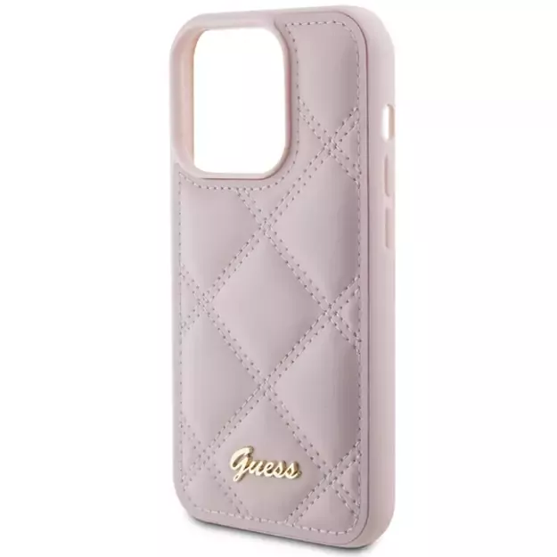 Guess Quilted Metal Logo case for iPhone 15 Pro Max - pink 5