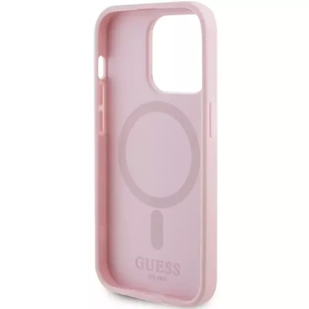 Guess GUHMP13LPSAHMCP case for iPhone 13 Pro / 13 - pink Saffiano MagSafe 6