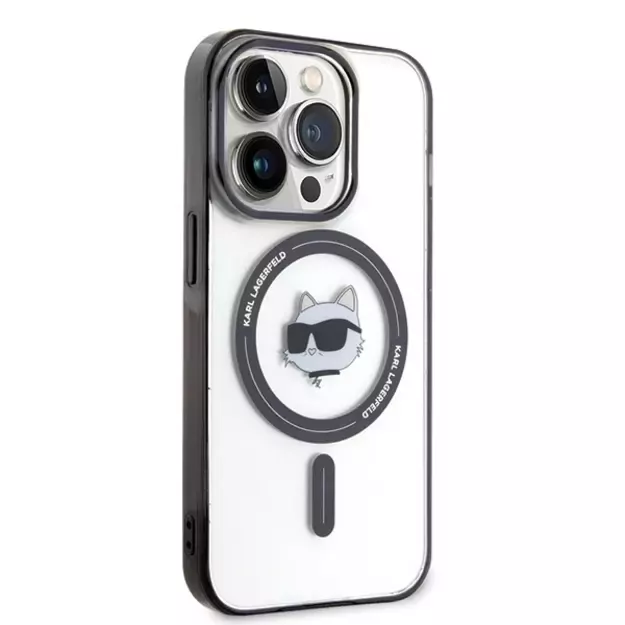 Karl Lagerfeld IML Choupette s Head MagSafe case for iPhone 15 Pro - transparent 3
