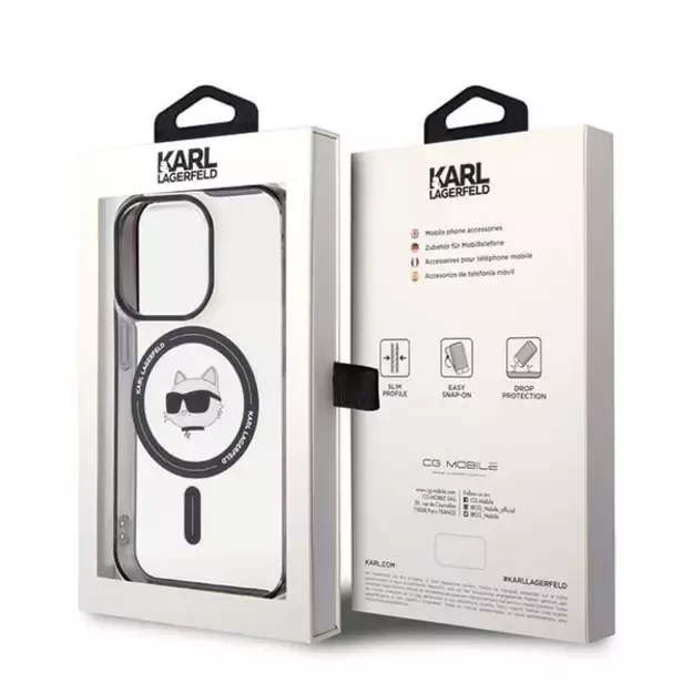 Karl Lagerfeld IML Choupette s Head MagSafe case for iPhone 15 Pro - transparent 7