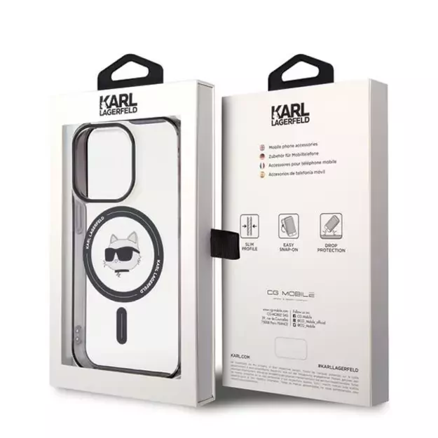 Karl Lagerfeld IML Choupette s Head MagSafe case for iPhone 15 Pro - transparent 13