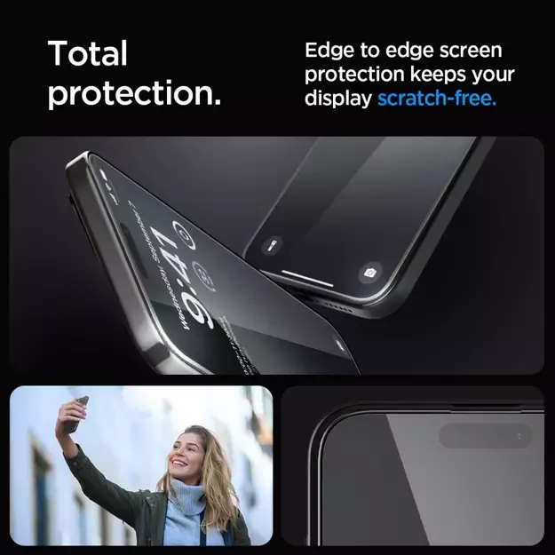 Spigen Glas.tR EZ Fit FC Tempered Glass for iPhone 15 Pro - Black 2 pcs. 18
