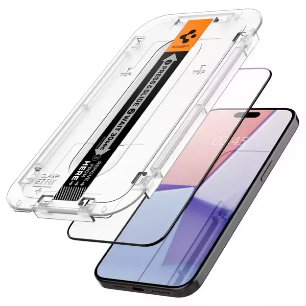 Spigen Glas.tR EZ Fit FC Tempered Glass for iPhone 15 Pro - Black 2 pcs. 4