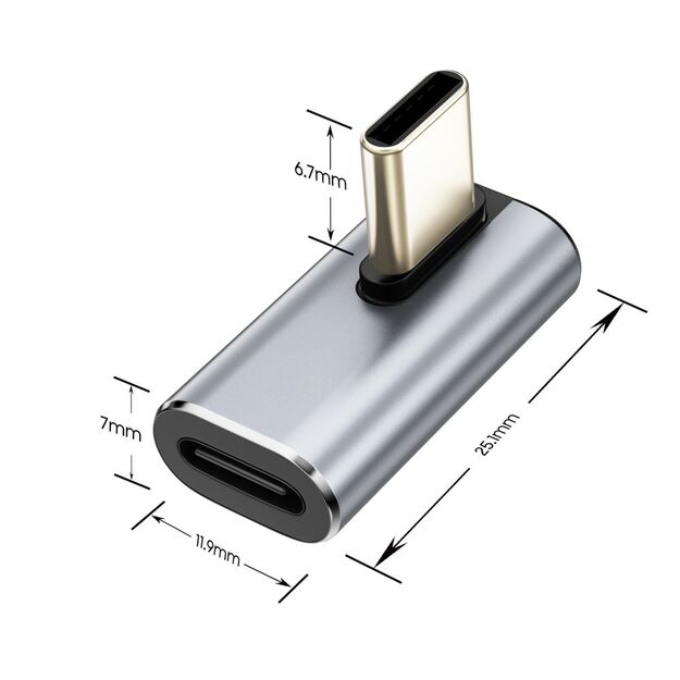 Tech-Protect Ultraboost AA03 USB-C Angled Adapter - Gray 1