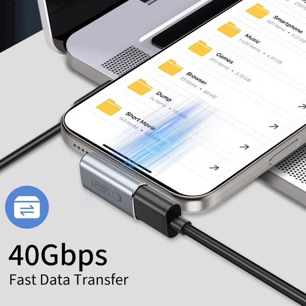 Tech-Protect Ultraboost AA03 USB-C Angled Adapter - Gray 2