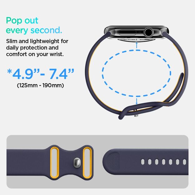 Spigen Nano Pop Strap for Apple Watch 40/41/42 mm - Navy Blue/Orange 8