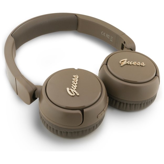Guess Metal Logo Script Over-Ear Headphones - Brown 2