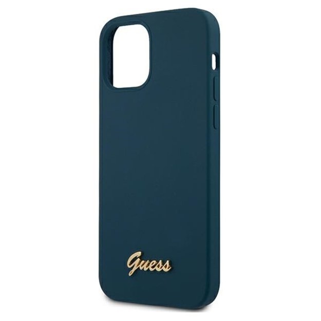 Guess GUHCP12LLSLMGBL iPhone 12 Pro Max 6.7&quot  blue/blue hardcase Metal Logo Script 5