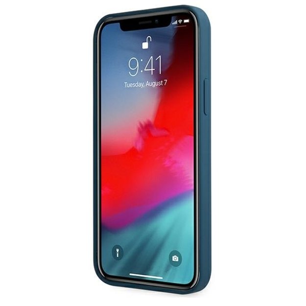 Guess GUHCP12LLSLMGBL iPhone 12 Pro Max 6.7&quot  blue/blue hardcase Metal Logo Script 4