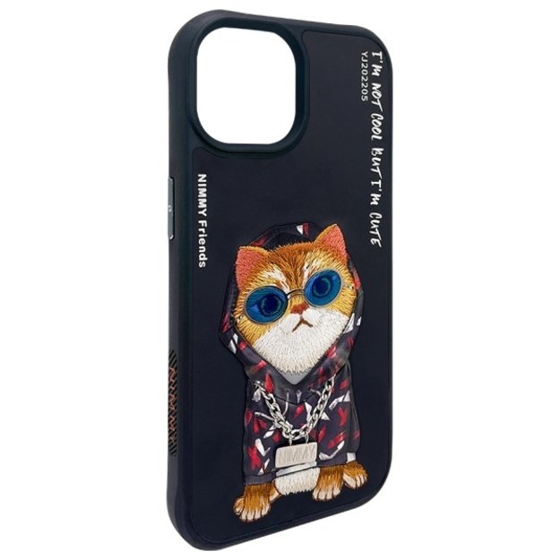 Nimmy Glasses Cool Cat case for iPhone 15 - black 6