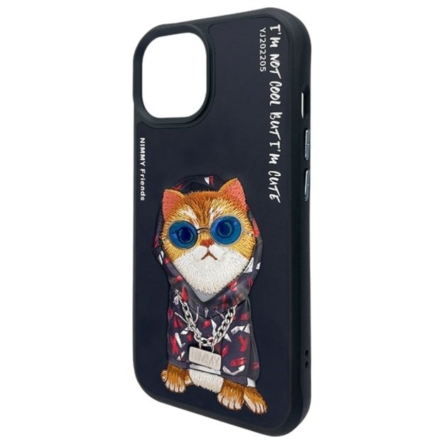 Nimmy Glasses Cool Cat case for iPhone 15 - black 5