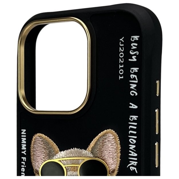 Nimmy Glasses Cool Dog Case for iPhone 16 Pro - Black 2