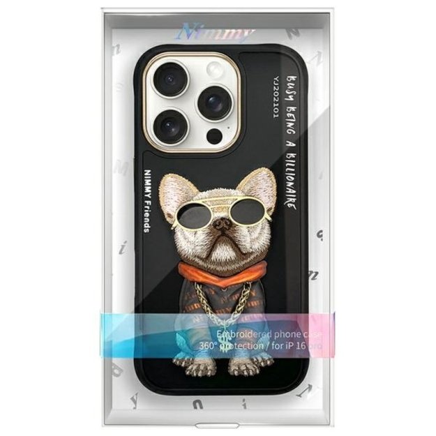 Nimmy Glasses Cool Dog Case for iPhone 16 Pro - Black 8