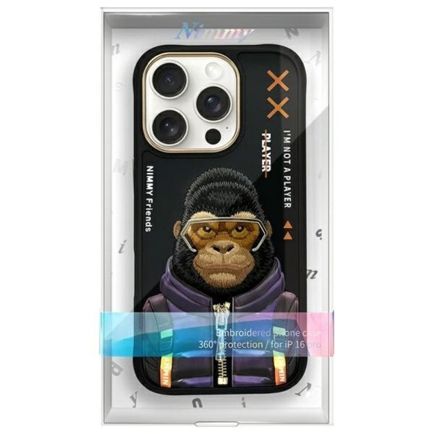 Nimmy Cool&amp Cute 2.0 Monkey Case for iPhone 16 Pro Max - Black 7