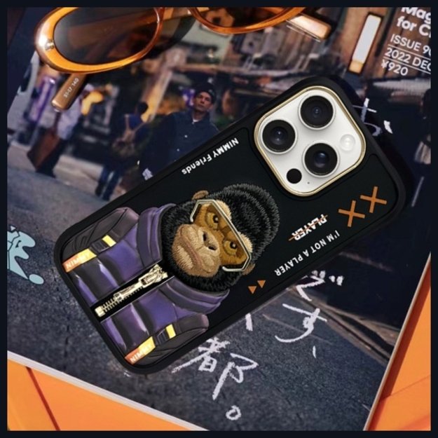 Nimmy Cool&amp Cute 2.0 Monkey Case for iPhone 16 Pro Max - Black 8
