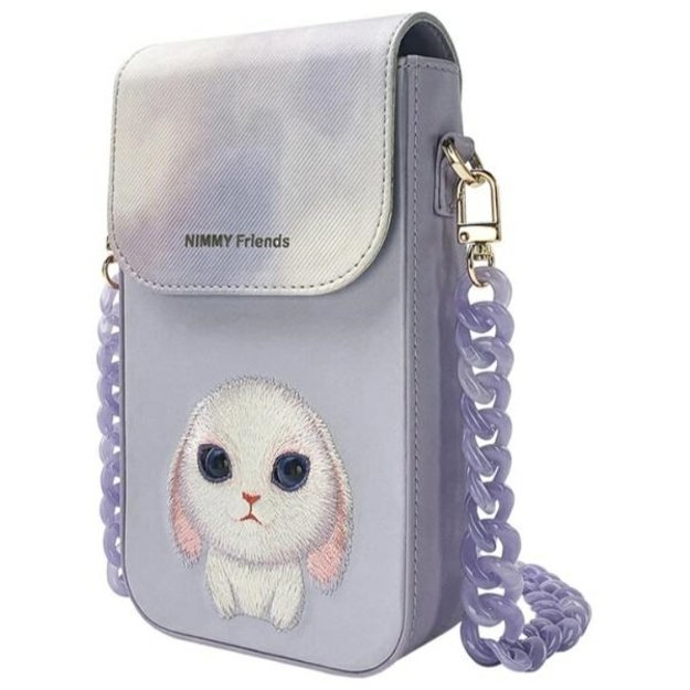 Nimmy Big Eyed Pet 2.0 Rabbit 3-in-1 Phone Bag + Wallet + Tracker Case - Purple 4