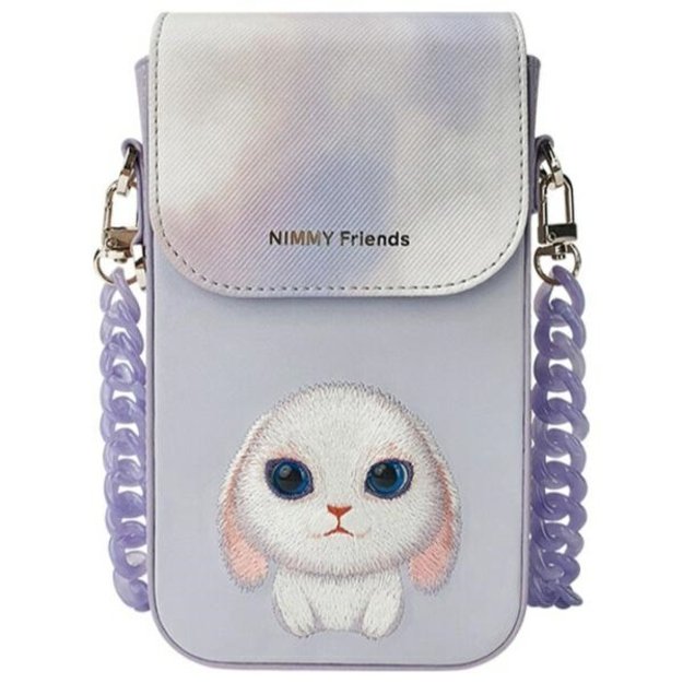 Nimmy Big Eyed Pet 2.0 Rabbit 3-in-1 Phone Bag + Wallet + Tracker Case - Purple 1