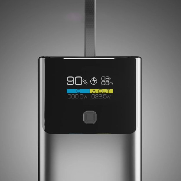 SBS 10000mAh PD 20W Powerbank with LCD Display and Built-in USB-C Cable - Gray 5