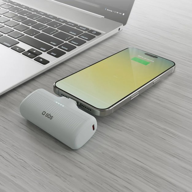 SBS EcoPower 5000 mAh 10W Powerbank with Built-in USB-C Port - Gray 4