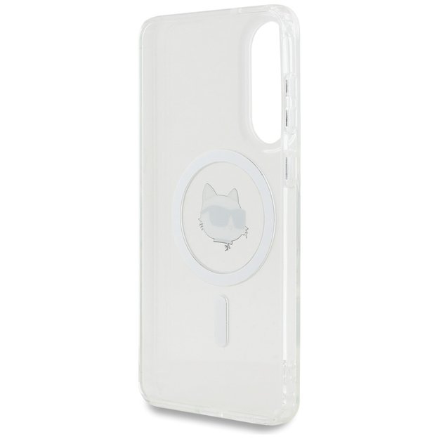 Karl Lagerfeld Button Choupette Head Printed Logo MagSafe Case for Samsung Galaxy S25 Edge - White 6