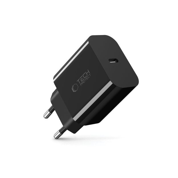 Tech-Protect NC20W USB-C 1-Port PD20W Wall Charger - Black 1