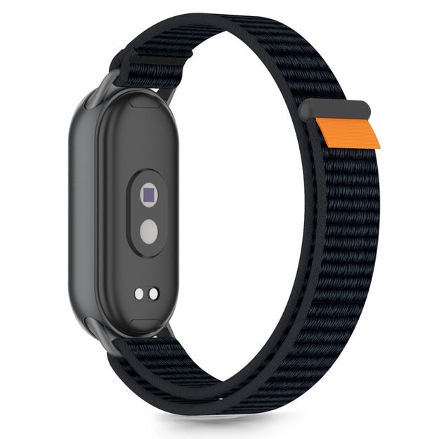 Tech-Protect Nylon Pro Strap for Xiaomi Smart Band 8/9/10/NFC - Black and Orange 1