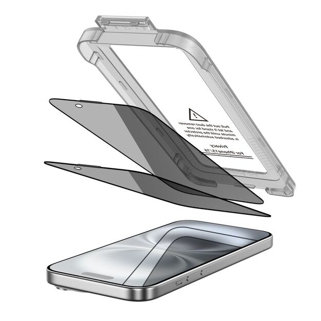 Tech-Protect Quick Set Spy+ Privacy Glass 2-pack for iPhone 15 / 16 1