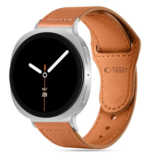 Tech-Protect Leatherfit Strap for Samsung Galaxy Watch 40/44/46 mm - Brown 2